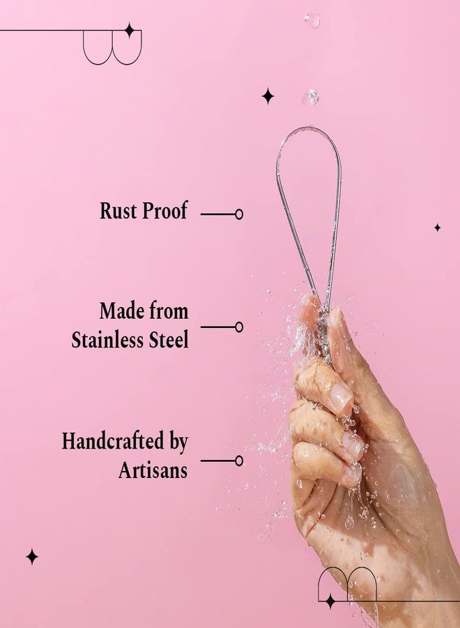 Perfora Copper & Silver Tongue Cleaner Combo for Men & Women | For Fresh Breath & Bacteria Removal | Improved Taste Sense & Oral Hygiene 100% Pure Indian Copper Tongue Scraper To Prevent Bad Breath - Image 4